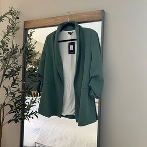 Sage Green Open-Front Blazer — Fashion Nova